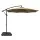 Instahut 3m Beige Outdoor Cantilever Umbrella with Base - UV50+ Water-Resistant Polyester Canopy, Steel Frame