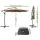 Instahut 3m Beige Outdoor Cantilever Umbrella with Base - UV50+ Water-Resistant Polyester Canopy, Steel Frame