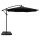 Instahut 3m Black Cantilever Umbrella with Base - UV50+ Water-Resistant Canopy, Steel Frame for Beach or Patio