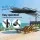 Instahut 3m Black Cantilever Umbrella with Base - UV50+ Water-Resistant Canopy, Steel Frame for Beach or Patio