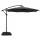 Instahut 3m Charcoal Cantilever Umbrella w/ Base – UV50+ Water-Resistant Polyester Canopy for Beach & Garden