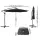 Instahut 3m Charcoal Cantilever Umbrella w/ Base – UV50+ Water-Resistant Polyester Canopy for Beach & Garden