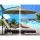 Instahut 3m Cantilever Outdoor Umbrella, Beige, UV50+ Water-Resistant Polyester, Steel Frame, for Beach & Garden