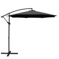 Instahut 3m Cantilever Outdoor Umbrella - UV50+ Black Polyester Canopy, Steel Frame for Garden & Beach