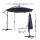 Instahut 3M Cantilever Outdoor Umbrella with Solar LED Lights, UV50+ Navy Canopy, Steel Frame, Adjustable Tilt