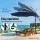Instahut 3M Cantilever Outdoor Umbrella with Solar LED Lights, UV50+ Navy Canopy, Steel Frame, Adjustable Tilt