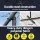 Instahut 3M Cantilever Outdoor Umbrella with Solar LED Lights, UV50+ Navy Canopy, Steel Frame, Adjustable Tilt