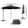 Instahut 3m Black Cantilever Outdoor Umbrella with Base - UV50+ Water-Resistant Polyester Canopy, Steel Frame