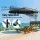 Instahut 3m Black Cantilever Outdoor Umbrella with Base - UV50+ Water-Resistant Polyester Canopy, Steel Frame