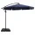 Instahut 3m Navy Cantilever Outdoor Umbrella with Base, UV50+ Protection, Steel Frame, Water-Resistant Canopy