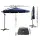 Instahut 3m Navy Cantilever Outdoor Umbrella with Base, UV50+ Protection, Steel Frame, Water-Resistant Canopy