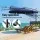 Instahut 3m Navy Cantilever Outdoor Umbrella with Base, UV50+ Protection, Steel Frame, Water-Resistant Canopy