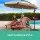 Instahut 3m Beige Cantilever Outdoor Umbrella, UV50+ Water-Resistant Polyester Canopy, Steel Frame for Garden & Beach