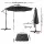 Instahut 3M Cantilever Outdoor Umbrella, Charcoal, UV50+ Polyester, LED Lights, Adjustable Tilt, Steel Frame & Base