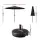 Instahut 2.7m Outdoor Umbrella with UV50+ Black Canopy, Tilt Feature, Steel Frame & Water-Fillable Base