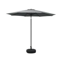 Instahut 2.7m Outdoor Umbrella with Base, UV50+ Charcoal Canopy, Steel Frame, Adjustable Tilt, Easy Crank System