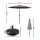 Instahut 2.7m Outdoor Umbrella with Base, UV50+ Charcoal Canopy, Steel Frame, Adjustable Tilt, Easy Crank System