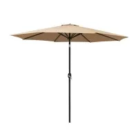 Instahut 2.7m Outdoor Umbrella with UV50+ Protection, Beige Canopy, Steel Frame, Tilt Mechanism - Ideal for Summer