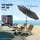 Instahut 2.7m Outdoor Umbrella - UV50+ Charcoal Canopy, Steel Frame, Tilt Mechanism, Water Resistant, Easy Crank System