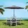 Instahut 2.7m Outdoor Umbrella - UV50+ Charcoal Canopy, Steel Frame, Tilt Mechanism, Water Resistant, Easy Crank System