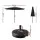 Instahut 3m Black Outdoor Umbrella with Tilt, UV50+ Polyester Canopy & Portable Base for Garden, Beach, Patio Use