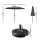 Instahut 3m Outdoor Umbrella with Tilt & UV50+ Charcoal Canopy, Water-Resistant Polyester, Steel Frame & Base