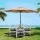 Instahut 3m Beige Outdoor Patio Umbrella - UV50+ Water-Resistant Canopy, Steel Frame, Tilt Adjustment, No Base Included