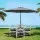 Instahut 3m Charcoal UV50+ Outdoor Umbrella with Tilt Function, Water-Resistant Polyester Canopy, Steel Frame