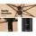 Instahut 4.57m Beige Outdoor Umbrella with UV50+ Dodecagon Canopy, Steel Frame, and Portable Base for Beach or Garden