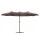 Instahut Outdoor Umbrella 4.57m Solar 48 LED Double-Sided Patio Parasol Brown for Outdoor Dining