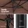 Instahut Outdoor Umbrella 4.57m Solar 48 LED Double-Sided Patio Parasol Brown for Outdoor Dining