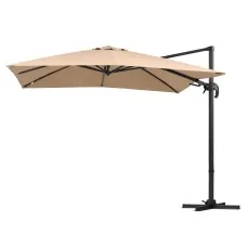 Instahut 3m Cantilever Outdoor Umbrella with Tilting Canopy Beige