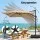 Instahut 3m Cantilever Outdoor Umbrella with Tilting Canopy Beige