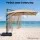 Instahut 3m Cantilever Outdoor Umbrella with Tilting Canopy Beige