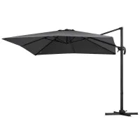 Instahut 3m Cantilever Outdoor Umbrella, 360° Rotatable, UV50+ Charcoal Canopy, Aluminium Frame, 5-Position Tilt