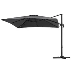 Instahut 3m Cantilever Outdoor Umbrella, 360° Rotatable, UV50+ Charcoal Canopy, Aluminium Frame, 5-Position Tilt