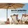 Instahut 3m Cantilever Outdoor Umbrella with 360° Tilt, UV50+ Beige Canopy, Durable Steel Frame, Water-Resistant Fabric