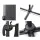 Instahut 3m Cantilever Outdoor Umbrella, 360° Tilt, UV50+ Black Polyester Canopy, Steel Frame, Beach-to-Backyard Use