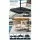 Instahut 3m Beige Cantilever Outdoor Umbrella with Base, 360° Tilt, UV50+ Water-Resistant Polyester, Sturdy Steel Frame