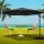 Instahut 3m Black Outdoor Umbrella with 360° Tilt & Water-Fillable Base, UV50+ Polyester Canopy, Steel Frame, Portable