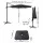 Instahut 3m Cantilever Outdoor Umbrella w/Base, Charcoal, UV50+ Polyester, 360° Tilt, Water-Resistant, Steel Frame