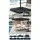 Instahut 3m Cantilever Outdoor Umbrella w/Base, Charcoal, UV50+ Polyester, 360° Tilt, Water-Resistant, Steel Frame