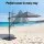 Instahut 3m Solar LED Offset Cantilever Outdoor Umbrella Charcoal with 360° Rotation and Tilt Settings