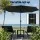 Instahut 2.9m Black Outdoor Market Umbrella with LED String Lights, Water-Resistant Polyester Canopy & Tilt Mechanism