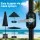 Instahut 2.9m Black Outdoor Market Umbrella with LED String Lights, Water-Resistant Polyester Canopy & Tilt Mechanism