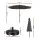 Instahut 2.9m Charcoal Outdoor Market Umbrella with LED String Lights, Tilt Feature, and Durable Steel Frame
