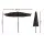 Instahut 2.9m Outdoor Market Umbrella with LED String Lights, Black Polyester Canopy, Adjustable Tilt, Steel Frame