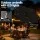 Instahut 2.9m Outdoor Market Umbrella with LED String Lights, Black Polyester Canopy, Adjustable Tilt, Steel Frame