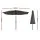Instahut 2.9m Charcoal Outdoor Market Umbrella with LED String Lights, Tilt Adjustment & Water-Resistant Polyester