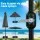 Instahut 2.9m Charcoal Outdoor Market Umbrella with LED String Lights, Tilt Adjustment & Water-Resistant Polyester
